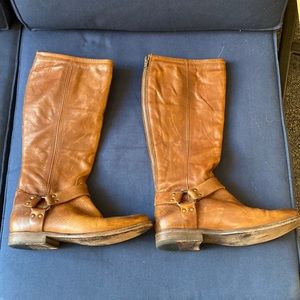 Cognac Frye Leather Tall Boots